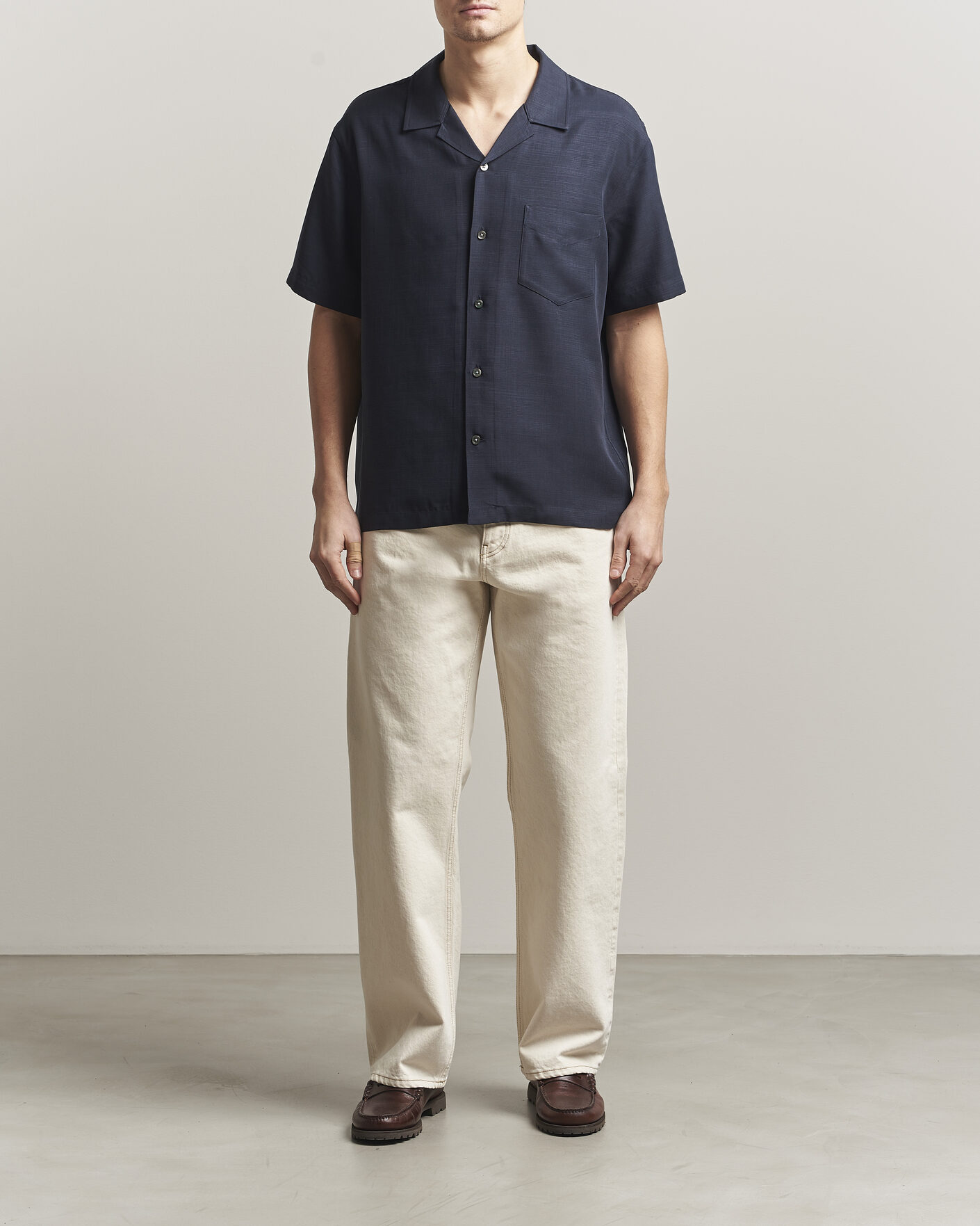 Hombres | Camisas | Gant | Regular Fit Lyocell Resort Shirt Evening Blue