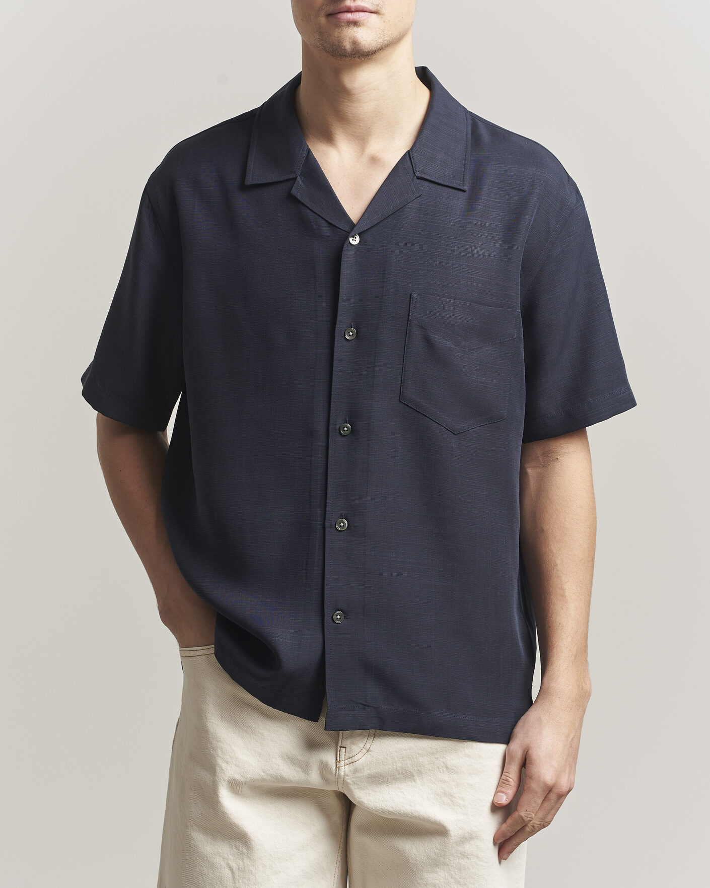 Hombres | Camisas | Gant | Regular Fit Lyocell Resort Shirt Evening Blue