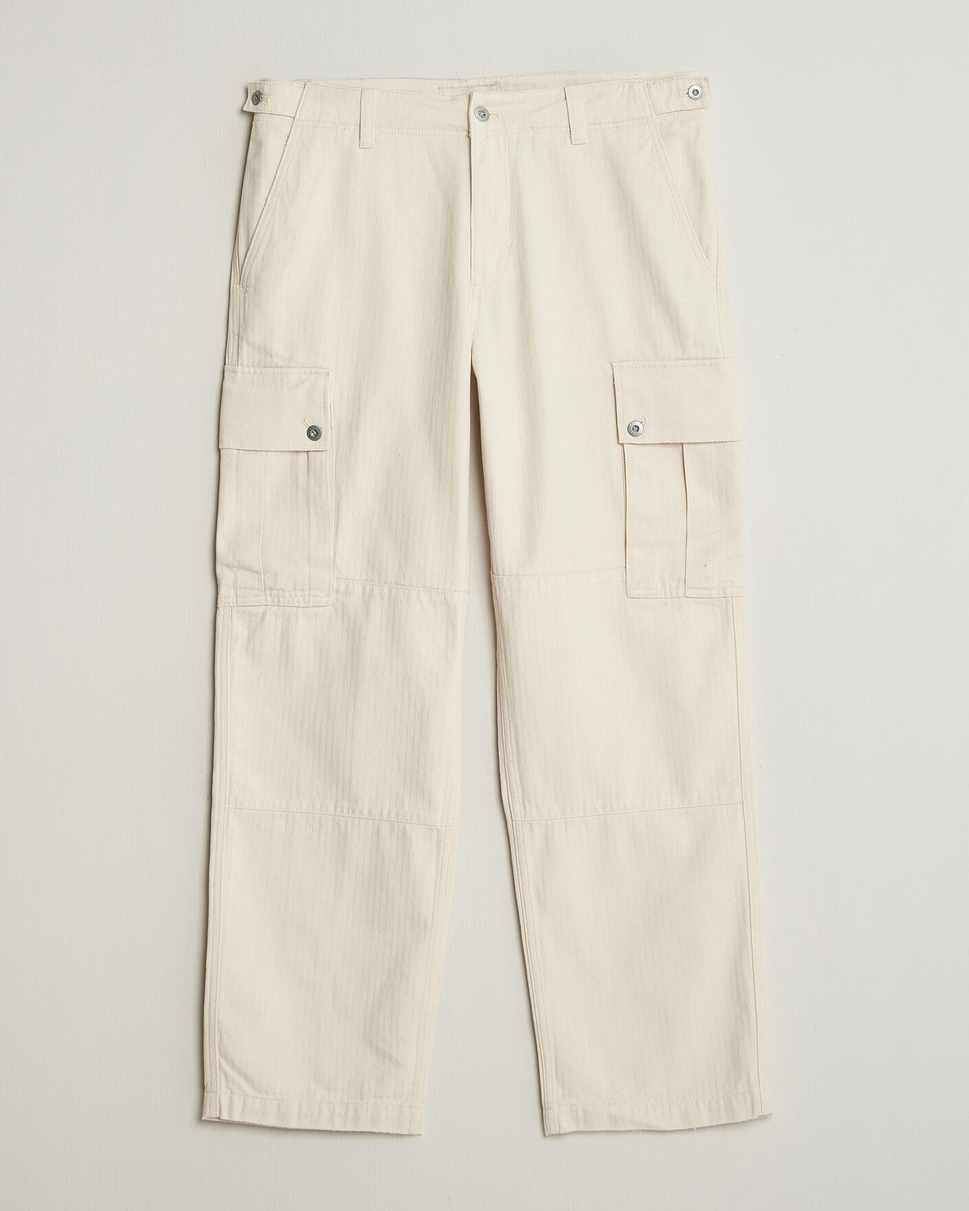 Hombres | Pantalones | GANT | Relaxed Fit Herringbone Cargo Pants Creamed White