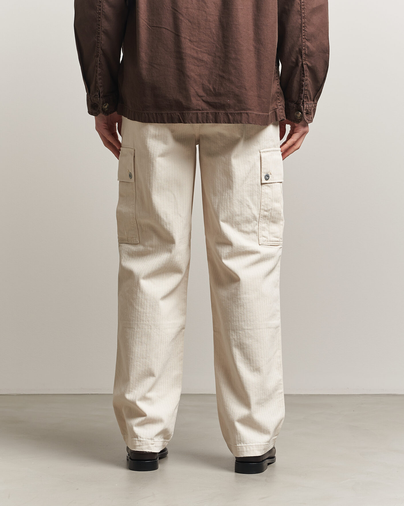Hombres | Pantalones | Gant | Relaxed Fit Herringbone Cargo Pants Creamed White