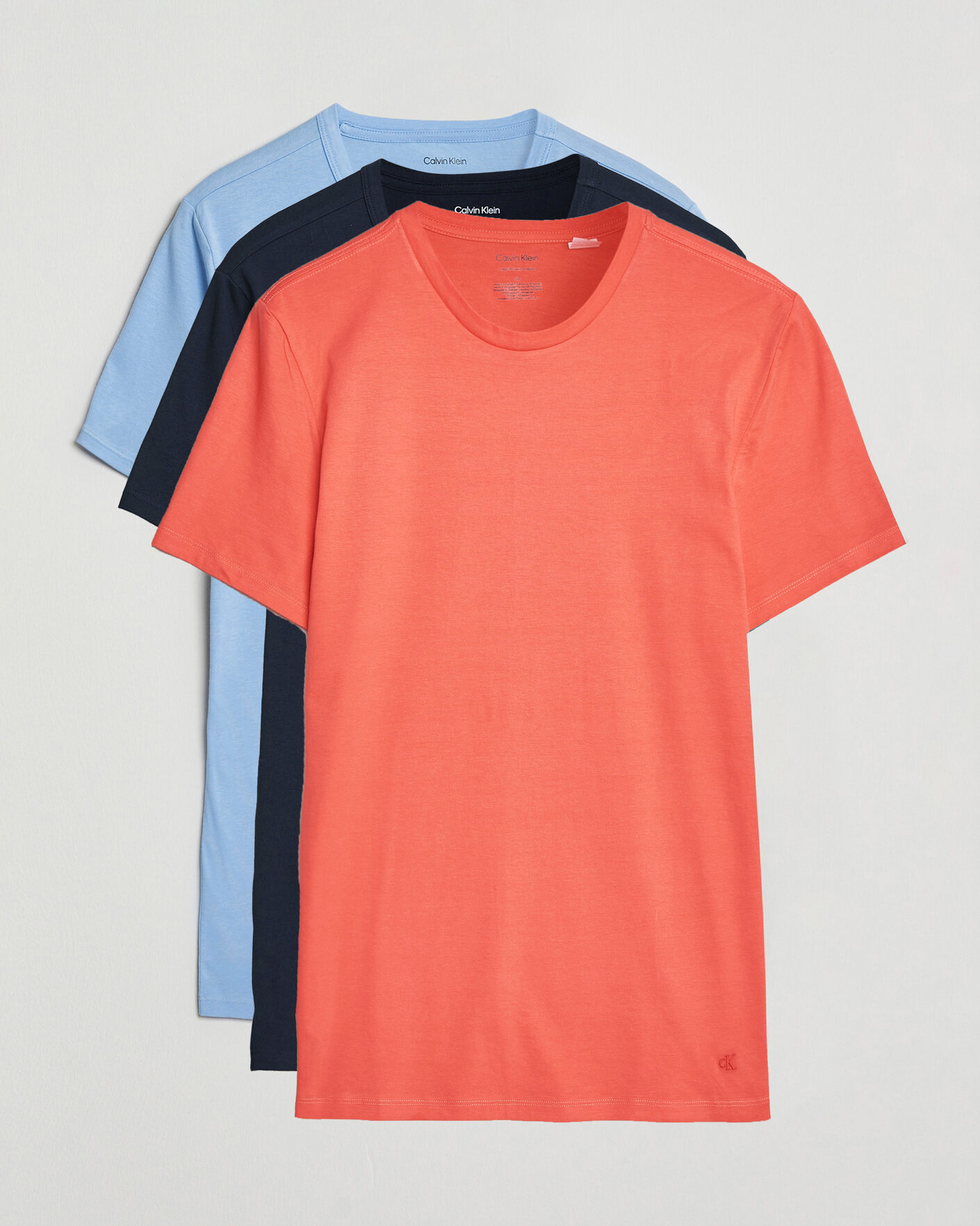 Hombres | Camisetas | Calvin Klein | 3-Pack Cotton Crew Neck T-Shirt Navy/Red/Blue