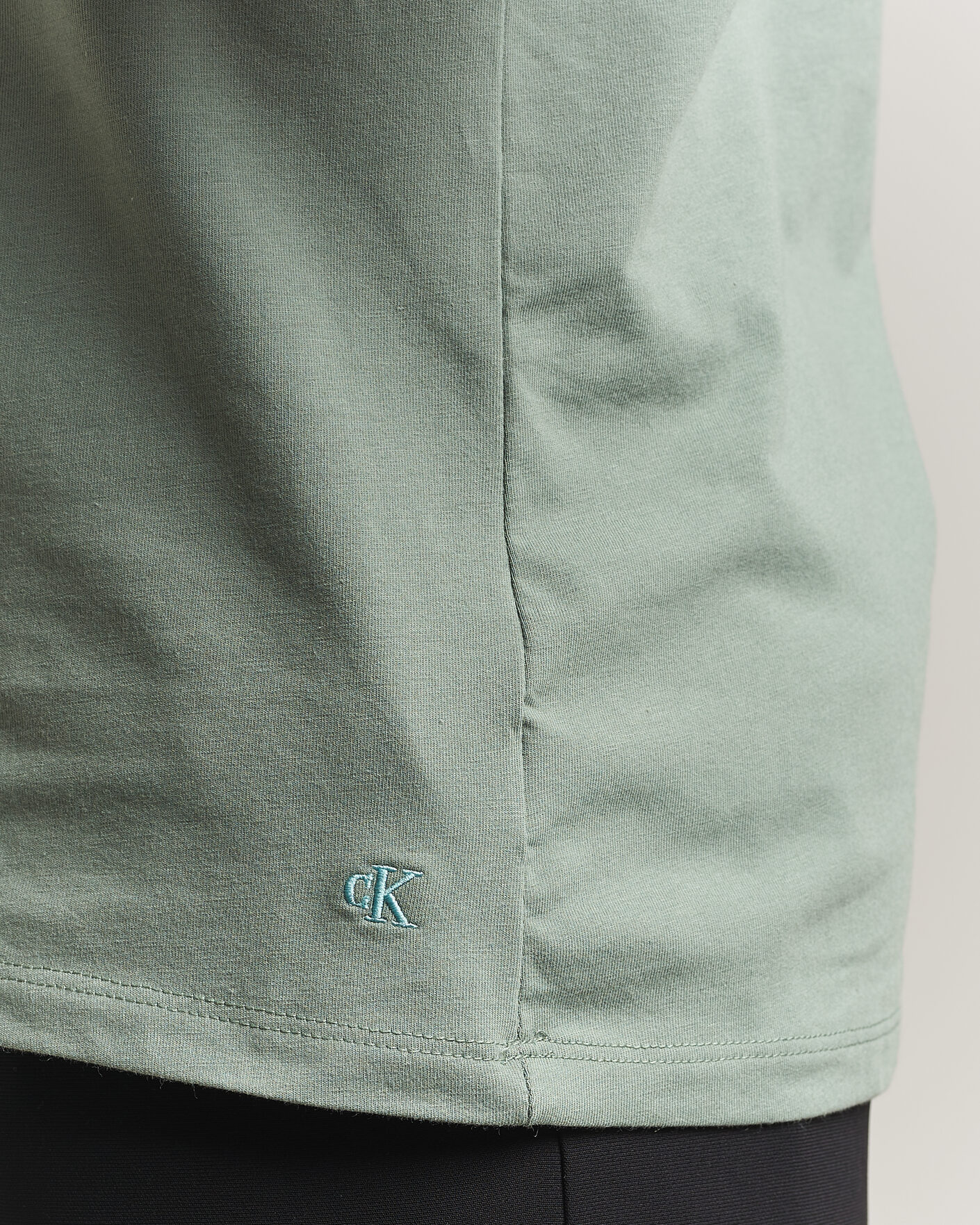 Hombres | Camisetas | Calvin Klein | 3-Pack Cotton Stretch Crew Neck T-Shirt Black/Grey/Green