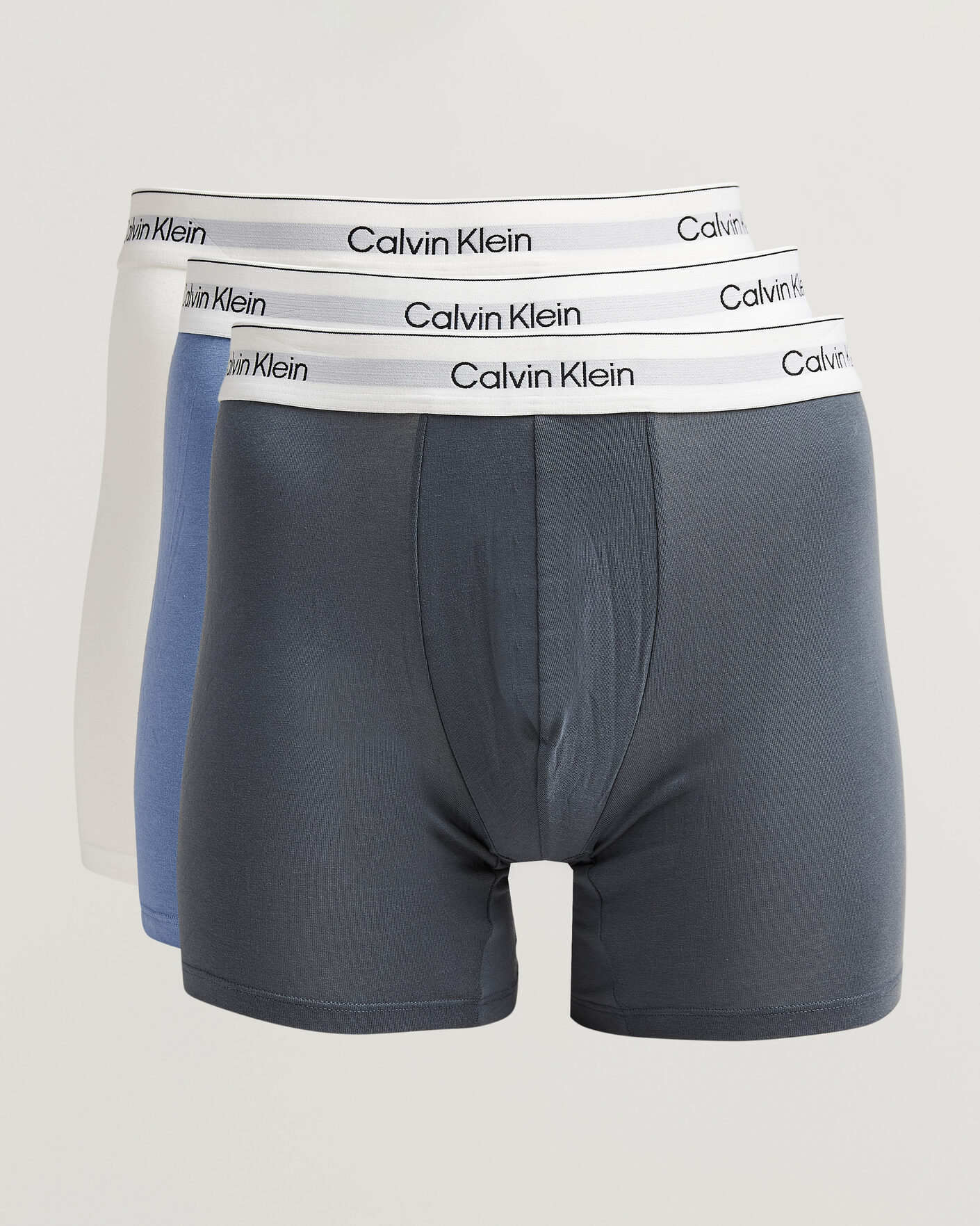 Hombres | Ropa interior y calcetines | Calvin Klein | 3-Pack Icon Cotton Stretch Boxer Brief Grey/Blue/White