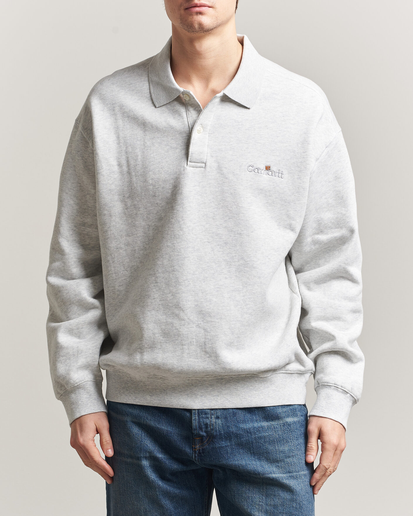 Hombres | Jerséis y prendas de punto | Carhartt WIP | WIP Label Polo Sweatshirt Ash Heather