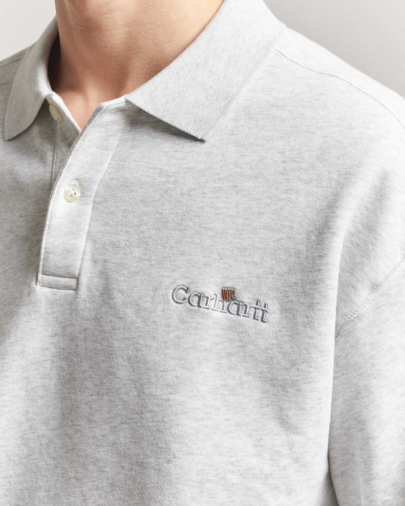 Hombres | Jerséis y prendas de punto | Carhartt WIP | WIP Label Polo Sweatshirt Ash Heather