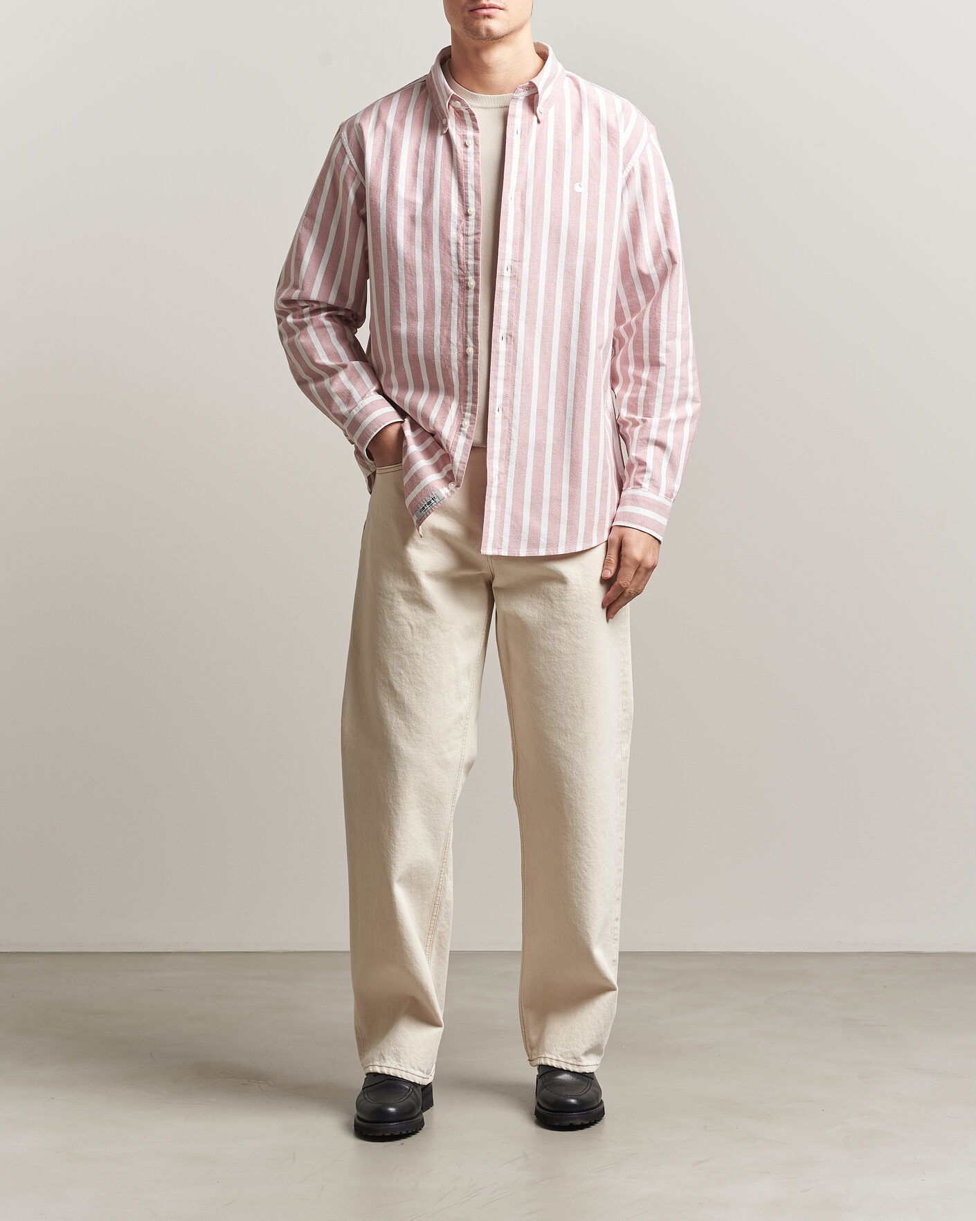 Hombres | Camisas | Carhartt WIP | Deven Striped Oxford Shirt Oxide Red