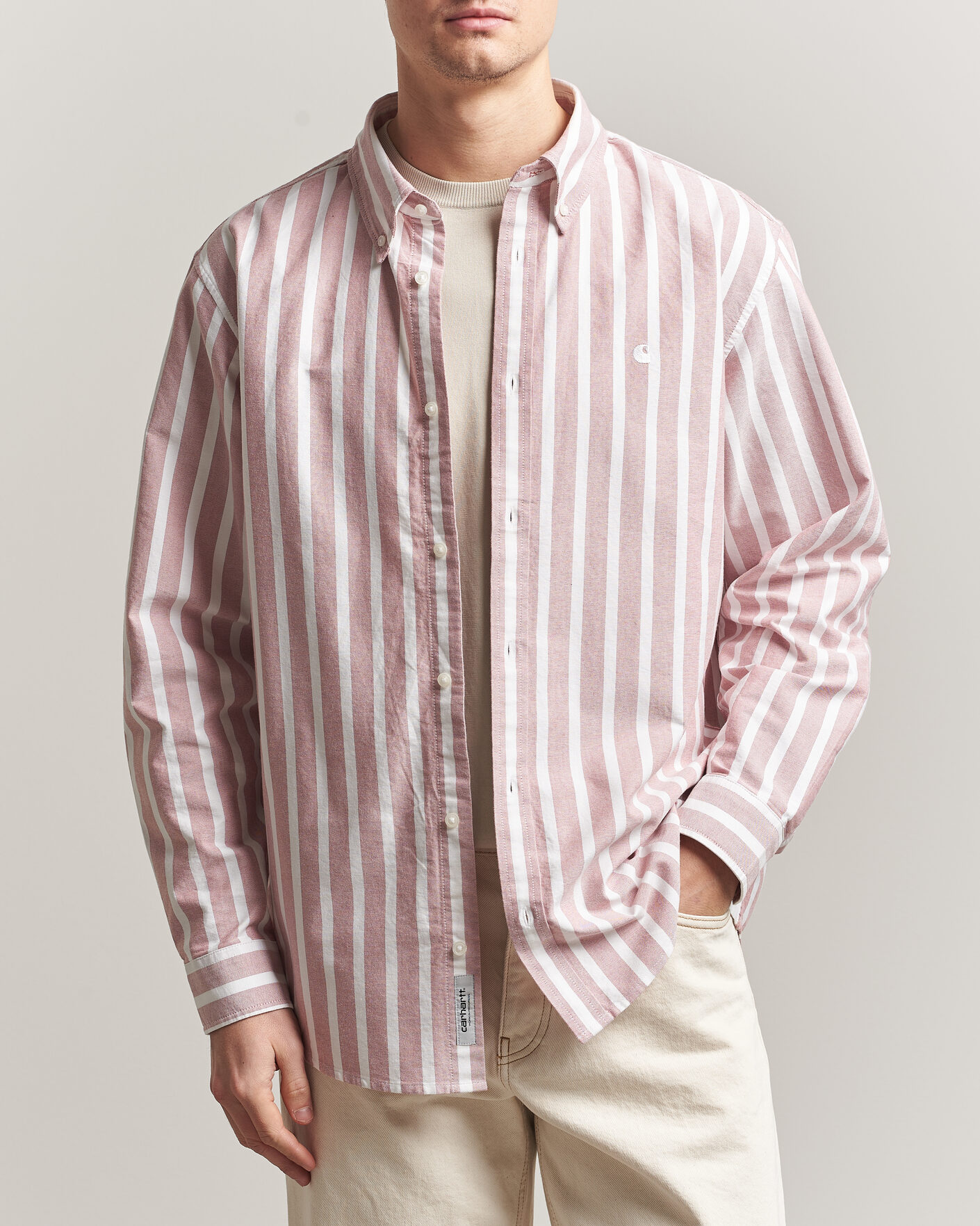Hombres | Camisas | Carhartt WIP | Deven Striped Oxford Shirt Oxide Red