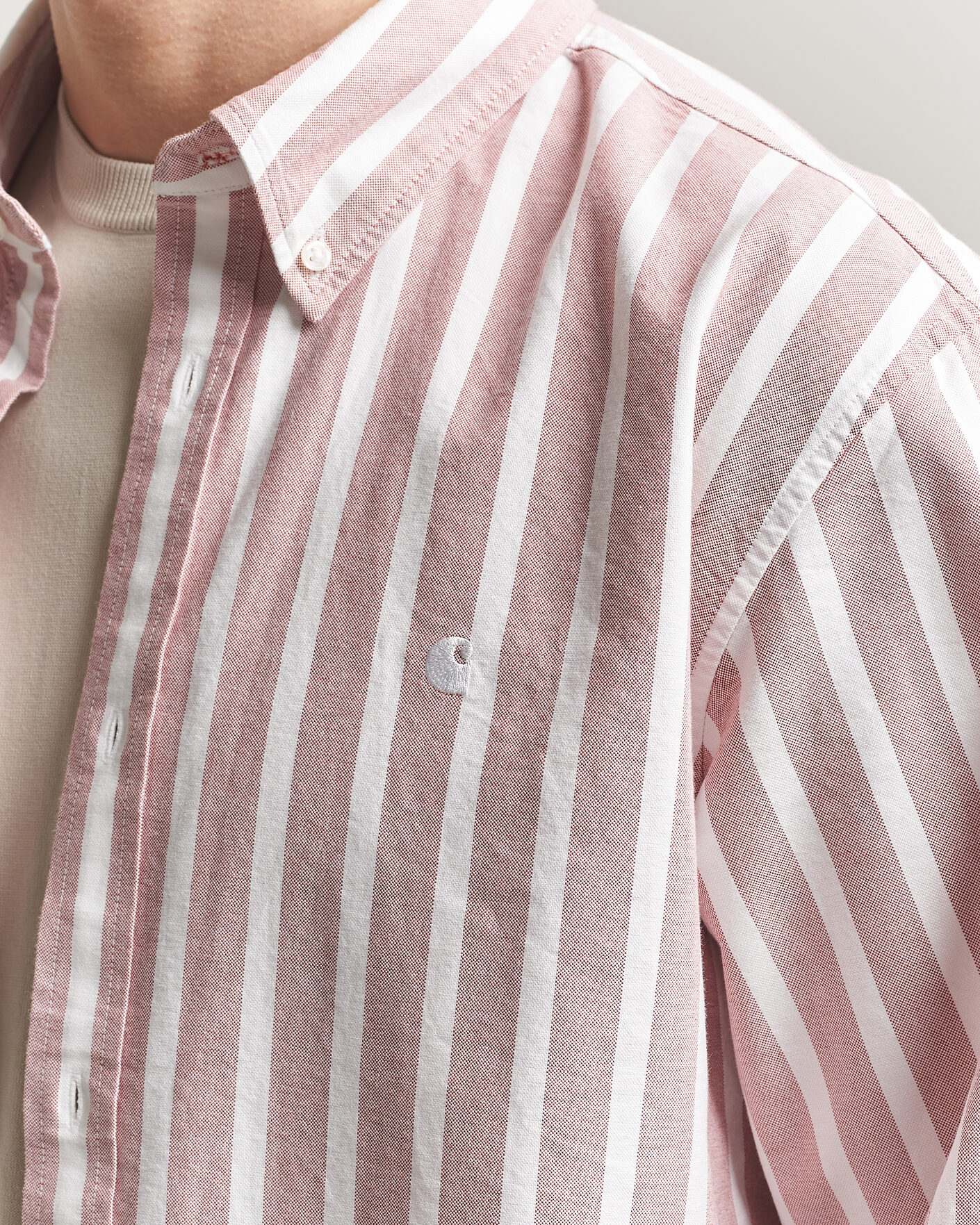 Hombres | Camisas | Carhartt WIP | Deven Striped Oxford Shirt Oxide Red