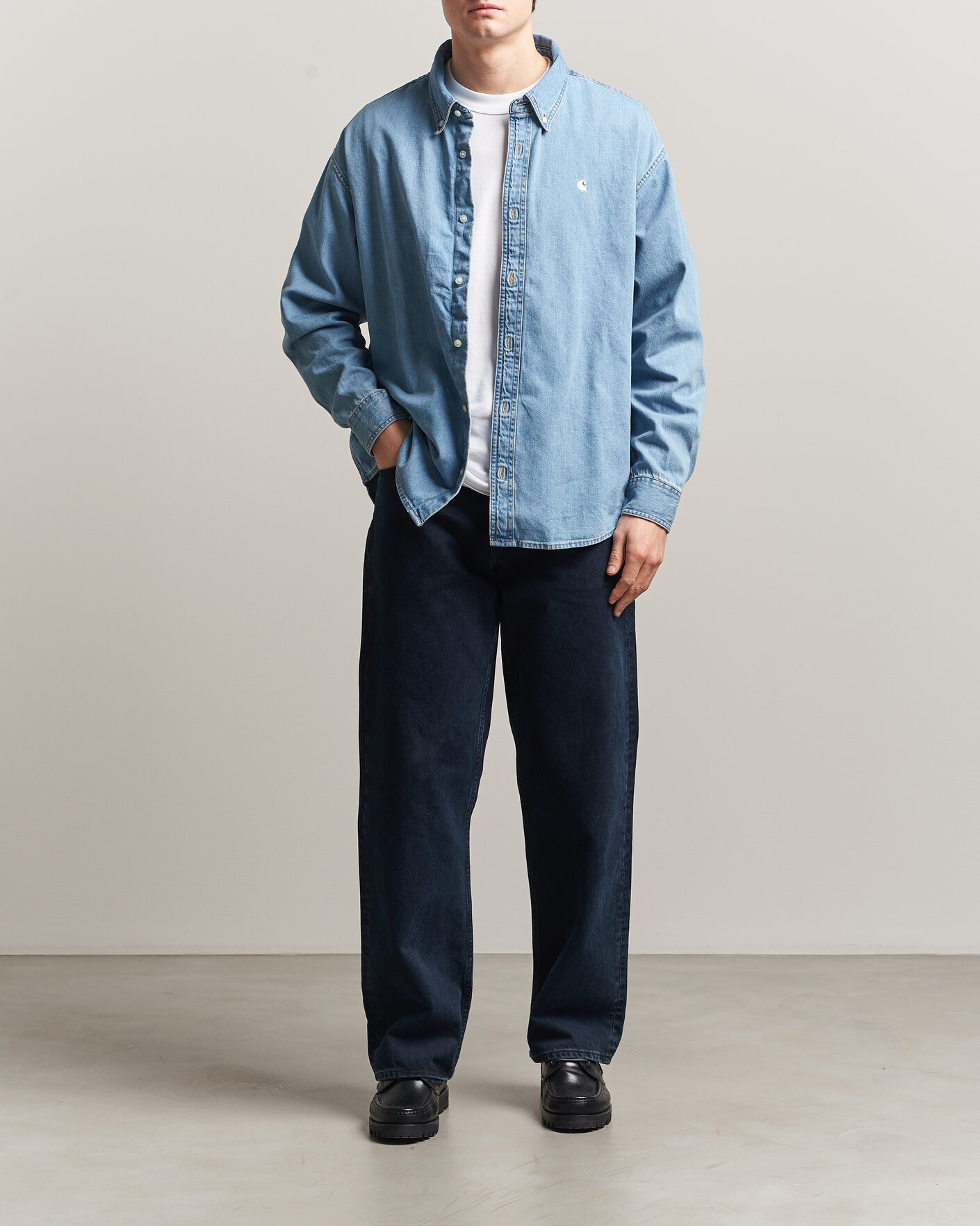 Hombres | Camisas | Carhartt WIP | Lucas Denim Shirt Blue Bleached