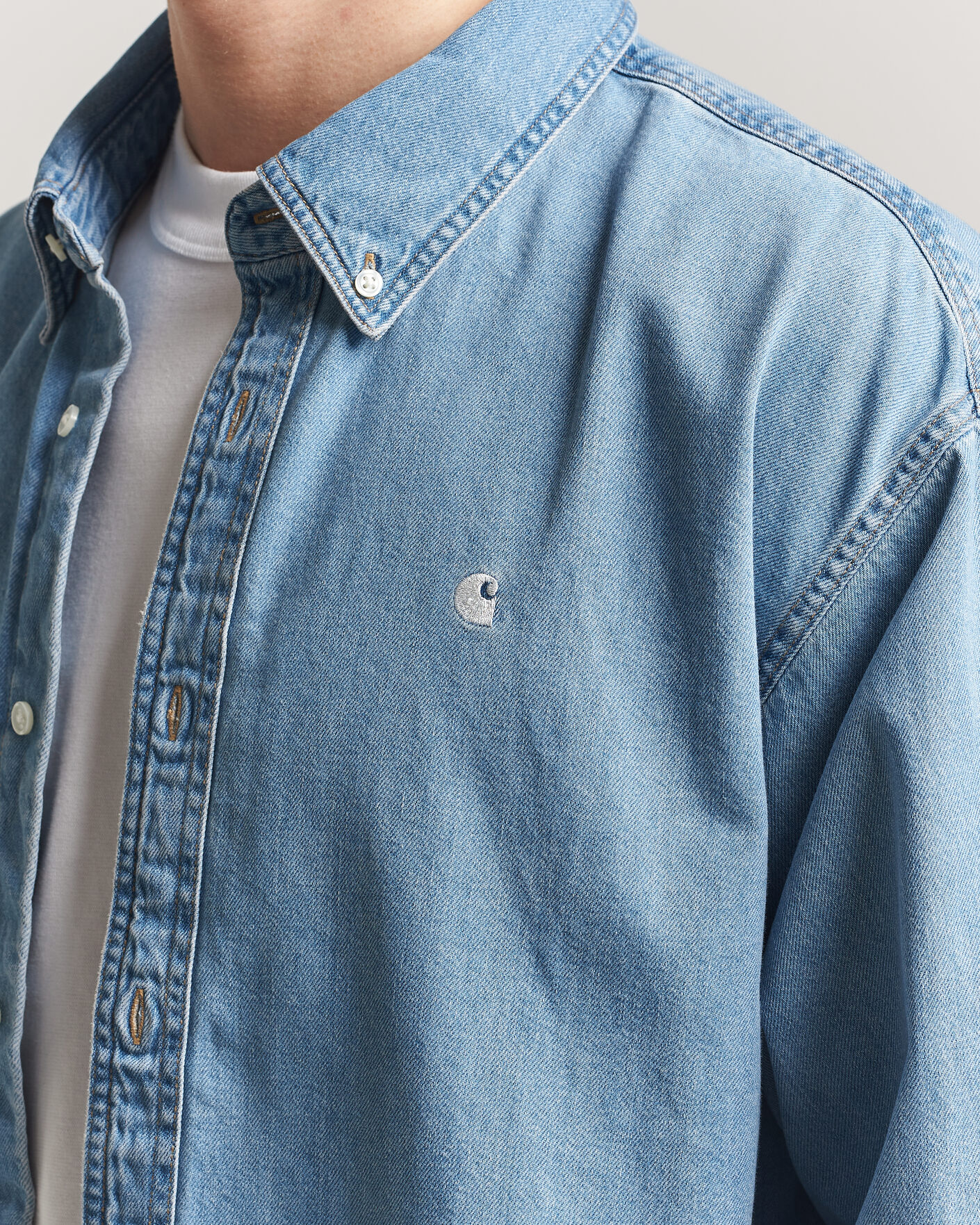 Hombres | Camisas | Carhartt WIP | Lucas Denim Shirt Blue Bleached