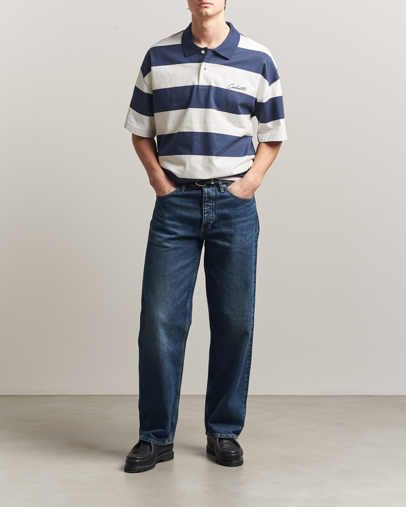 Hombres | Polos | Carhartt WIP | Delrey Polo Blue Stripe