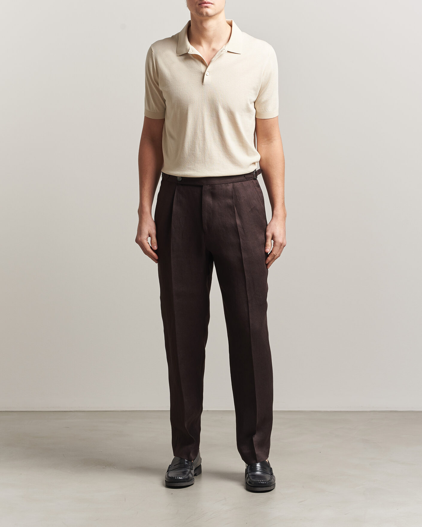 Hombres | Polos | Piacenza Cashmere | Short Sleeve Knitted Polo Off White