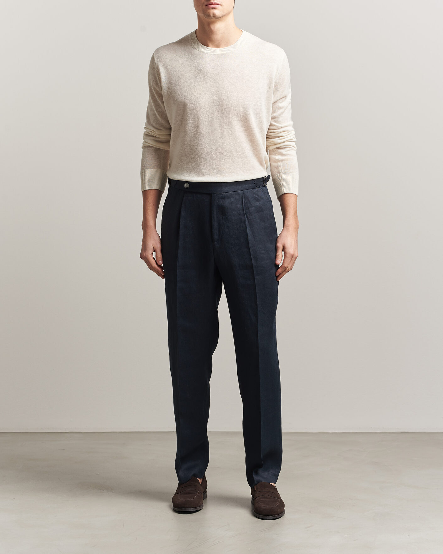 Hombres | Jerséis y prendas de punto | Piacenza Cashmere | Soft Silk/Cashmere Crew Neck Off White