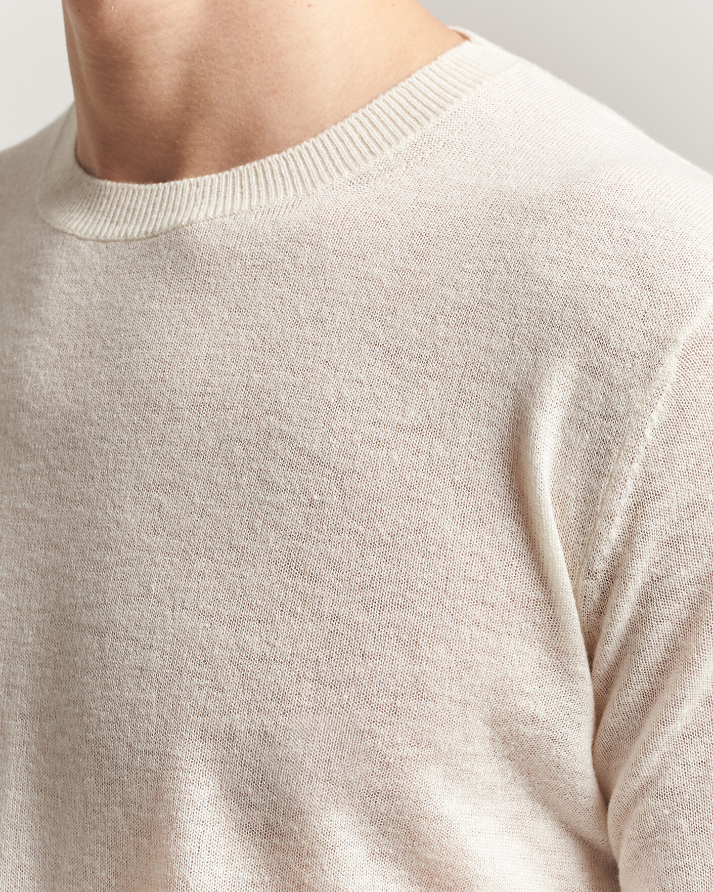 Hombres | Jerséis y prendas de punto | Piacenza Cashmere | Soft Silk/Cashmere Crew Neck Off White