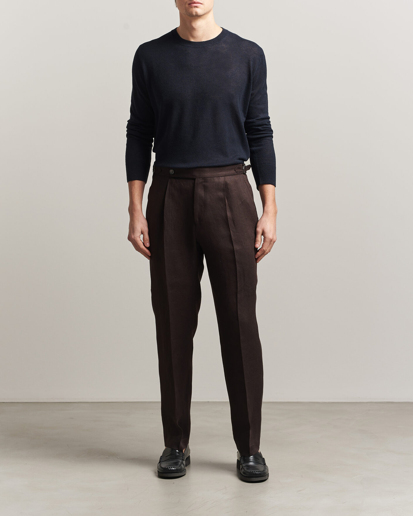 Hombres | Jerséis y prendas de punto | Piacenza Cashmere | Soft Silk/Cashmere Crew Neck Navy