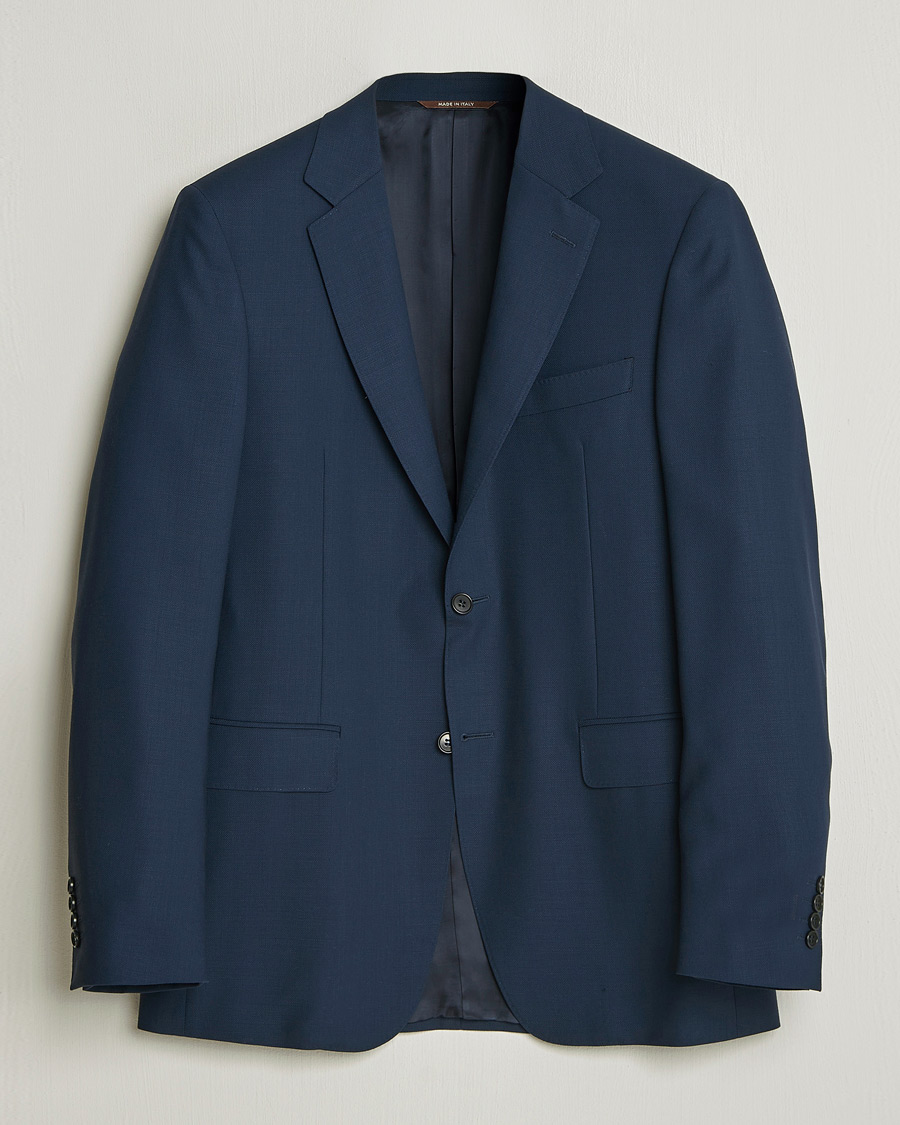 Hombres | Blazers | Canali | Travel Wool Blazer Dark Blue