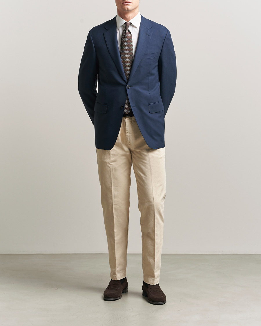 Hombres | Blazers | Canali | Travel Wool Blazer Dark Blue