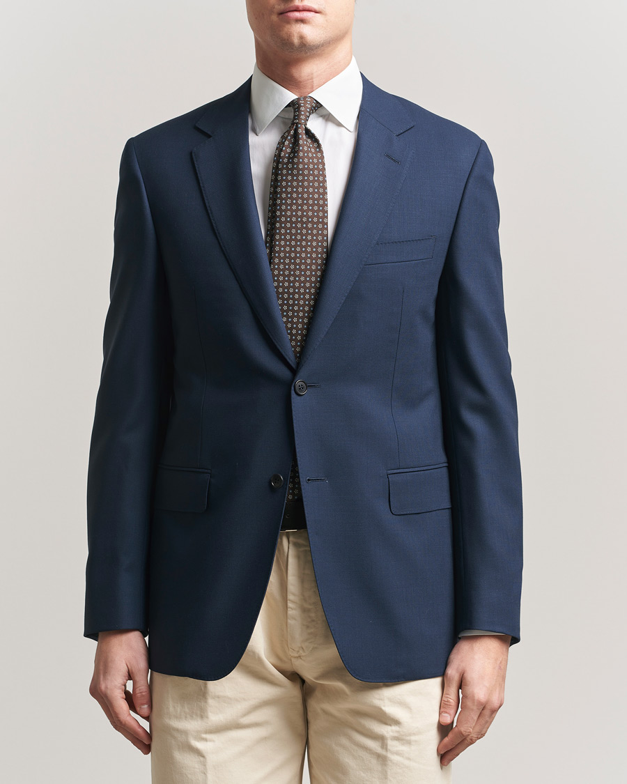 Hombres | Blazers | Canali | Travel Wool Blazer Dark Blue