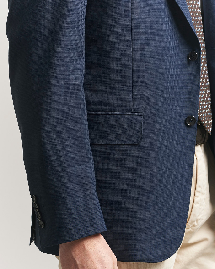 Hombres | Blazers | Canali | Travel Wool Blazer Dark Blue