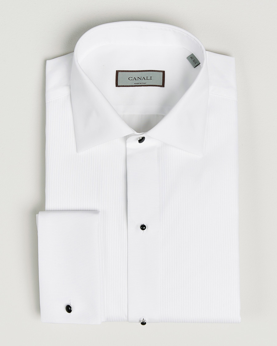 Hombres | Camisas | Canali | Classic Black Studs Tuxedo Shirt White