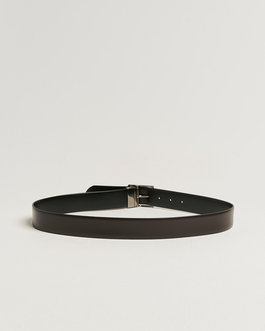 Hombres | Cinturones | Canali | Reversible Leather Belt Black/Brown