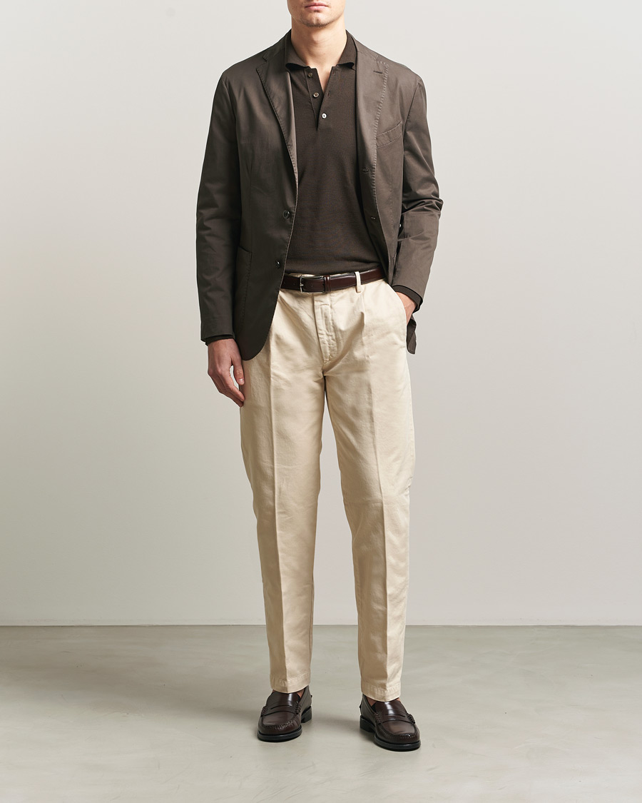 Hombres | Blazers | Boglioli | K Jacket Supima Cotton Blazer Dark Brown
