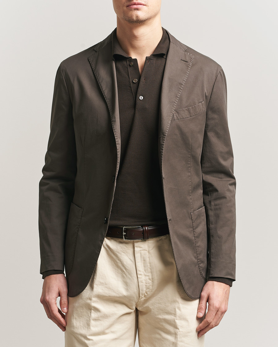 Hombres | Blazers | Boglioli | K Jacket Supima Cotton Blazer Dark Brown