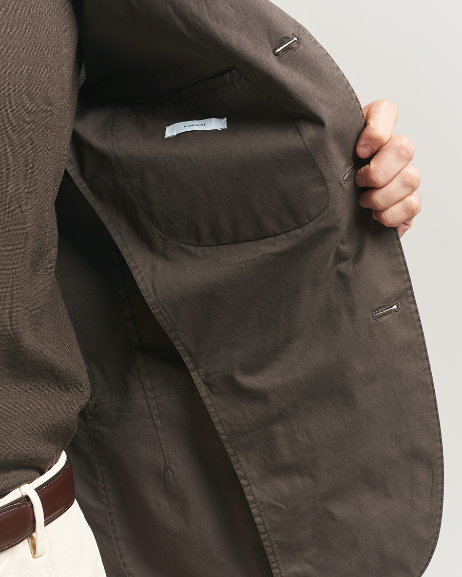 Hombres | Blazers | Boglioli | K Jacket Supima Cotton Blazer Dark Brown