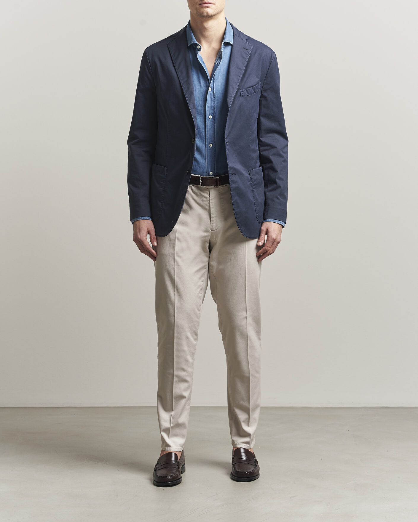 Hombres | Blazers | Boglioli | K Jacket Supima Cotton Blazer Navy