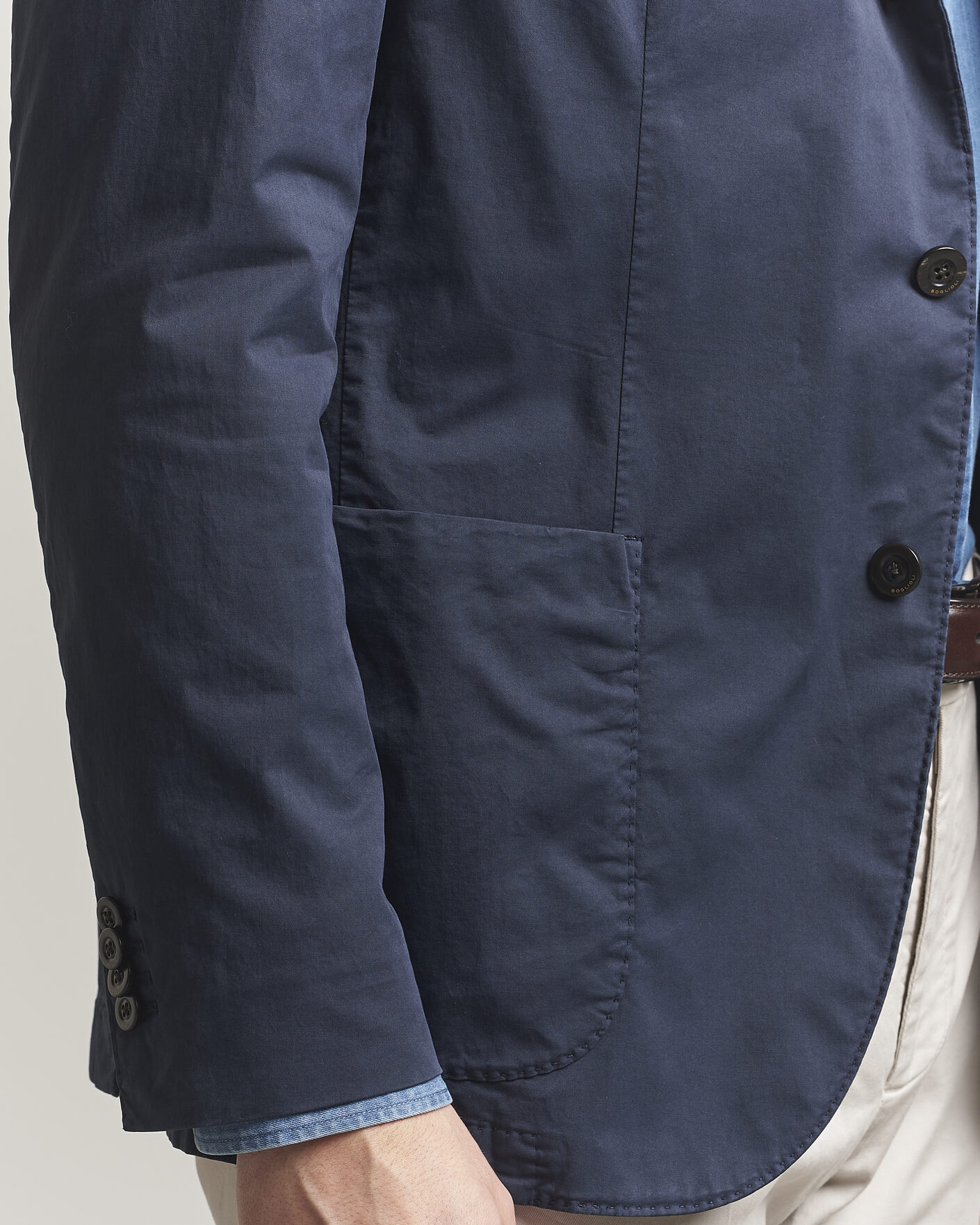 Hombres | Blazers | Boglioli | K Jacket Supima Cotton Blazer Navy