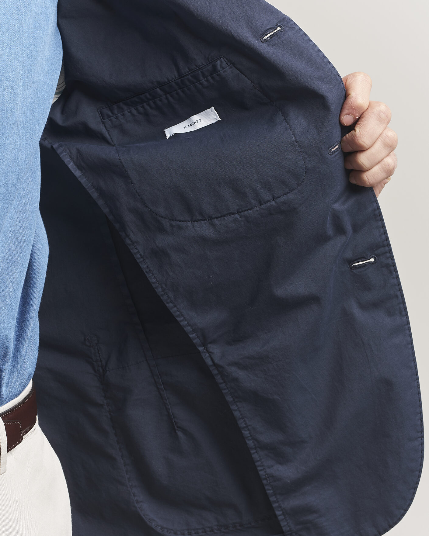 Hombres | Blazers | Boglioli | K Jacket Supima Cotton Blazer Navy