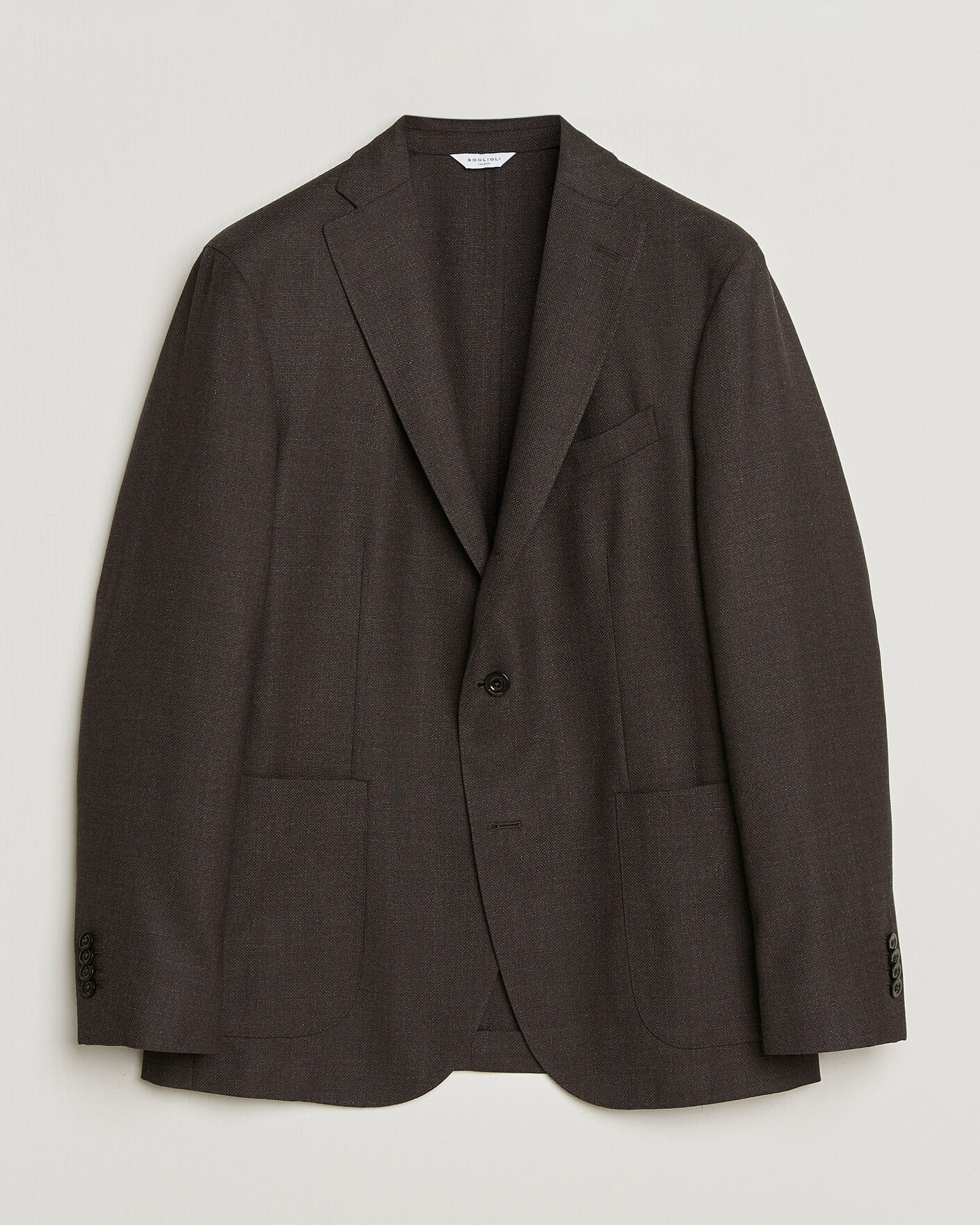Hombres | Blazers | Boglioli | K Jacket Wool Hopsack Blazer Dark Brown