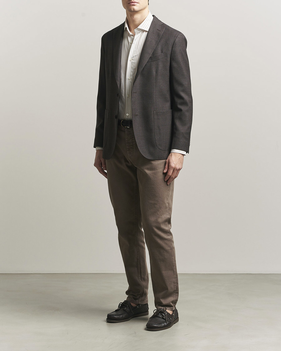 Hombres | Blazers | Boglioli | K Jacket Wool Hopsack Blazer Dark Brown