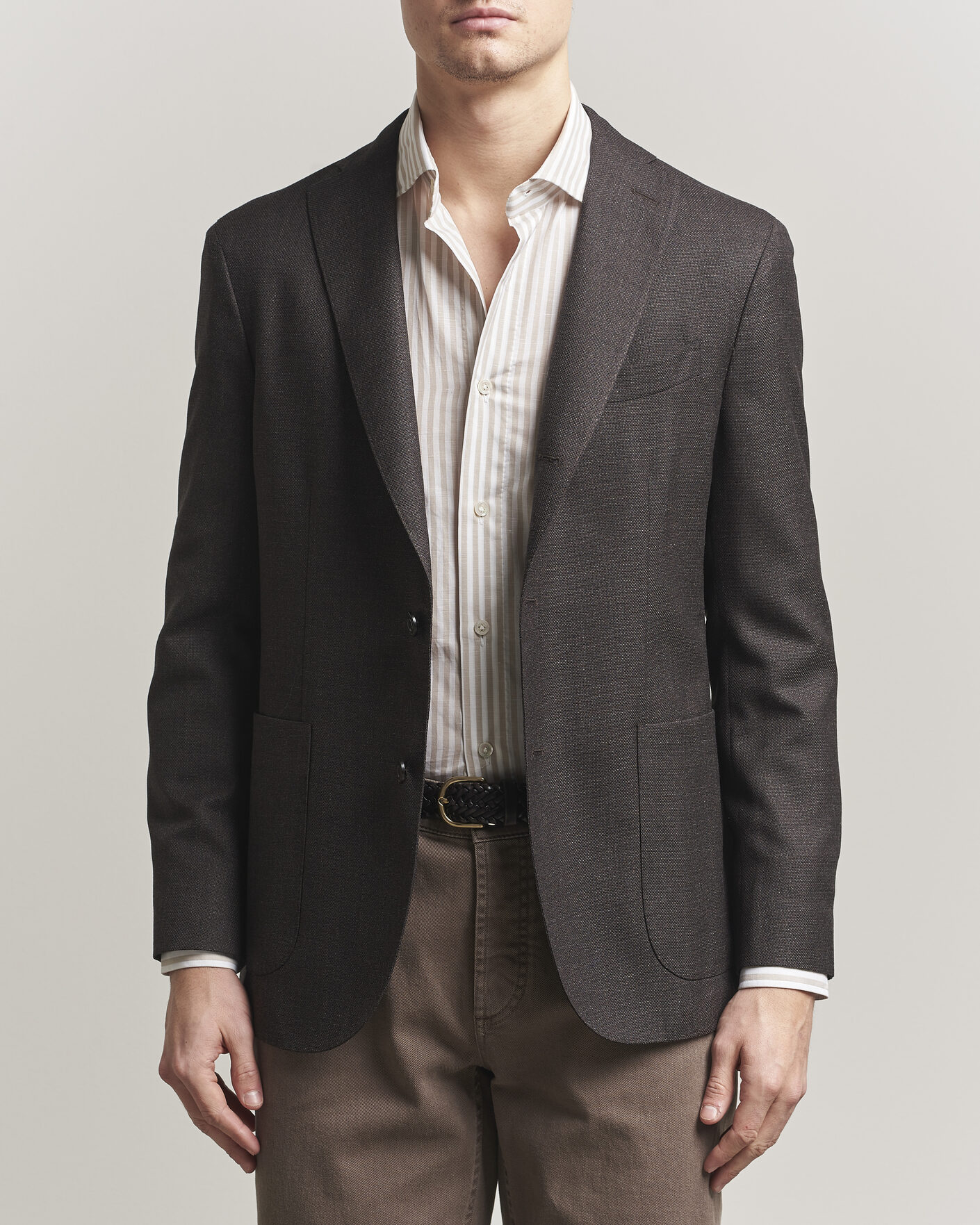 Hombres | Blazers | Boglioli | K Jacket Wool Hopsack Blazer Dark Brown