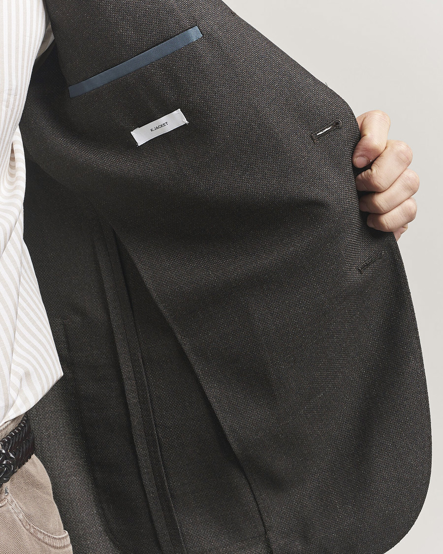 Hombres | Blazers | Boglioli | K Jacket Wool Hopsack Blazer Dark Brown