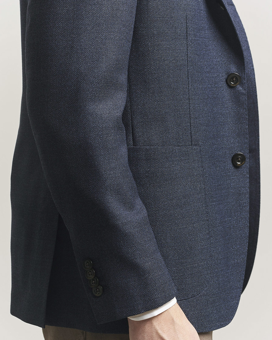 Hombres | Blazers | Boglioli | K Jacket Wool Hopsack Blazer Dark Blue