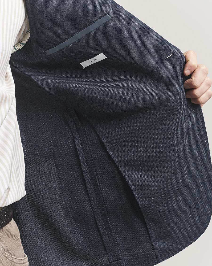Hombres | Blazers | Boglioli | K Jacket Wool Hopsack Blazer Dark Blue