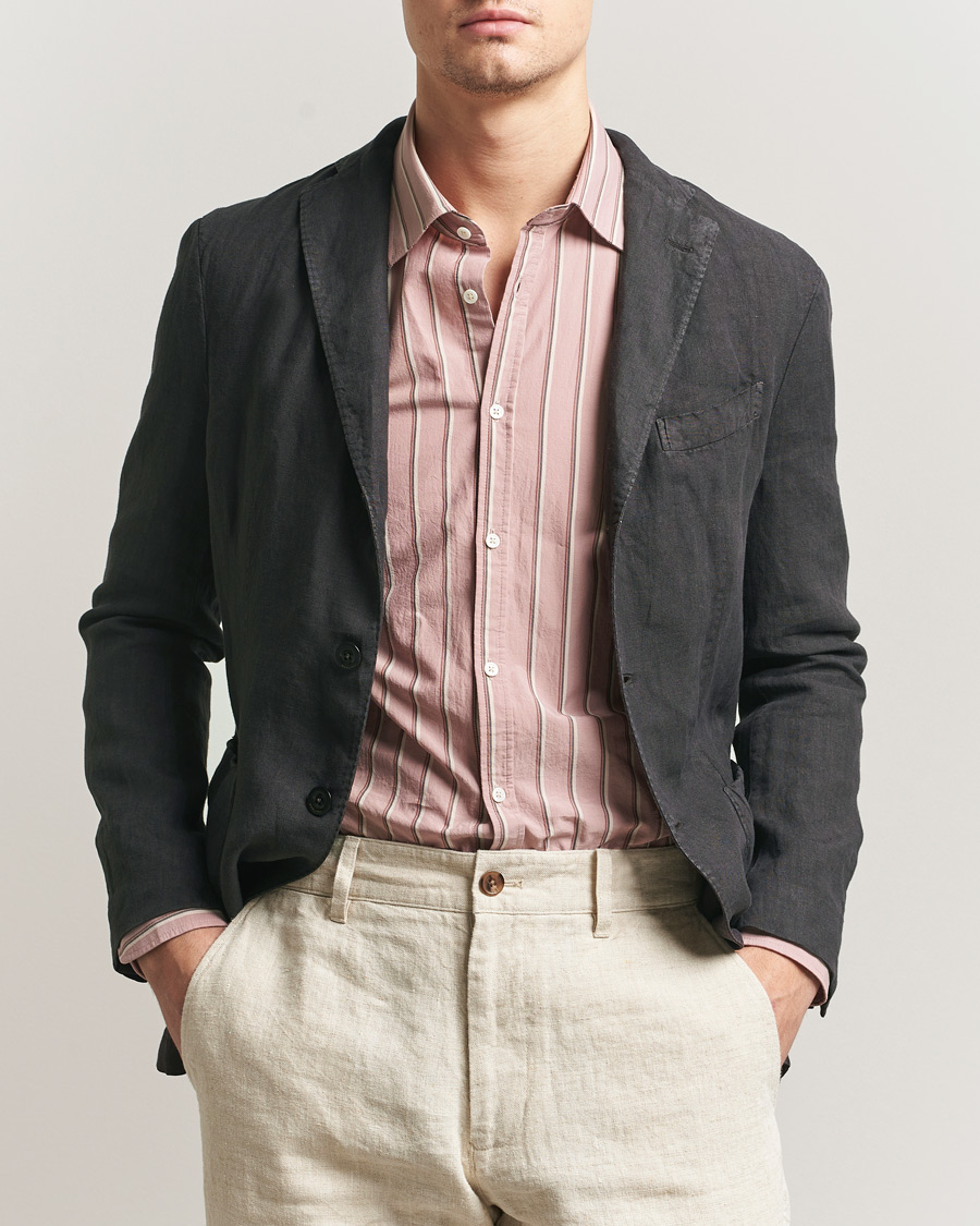 Hombres | Blazers | Boglioli | K Jacket Linen Blazer Dark Brown