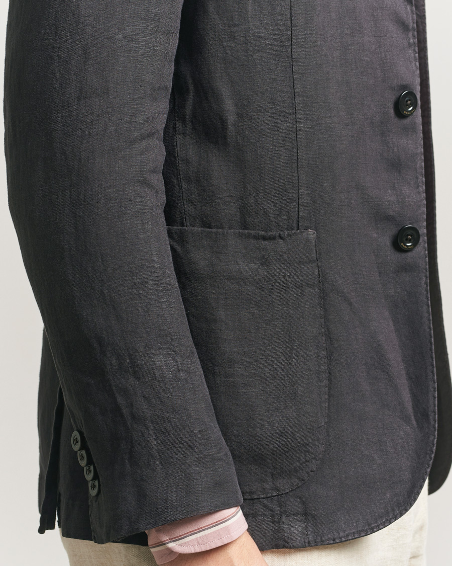 Hombres | Blazers | Boglioli | K Jacket Linen Blazer Dark Brown
