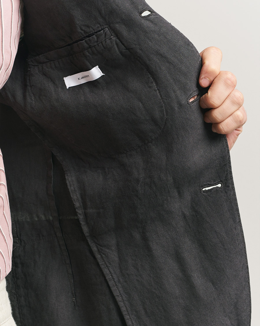 Hombres | Blazers | Boglioli | K Jacket Linen Blazer Dark Brown