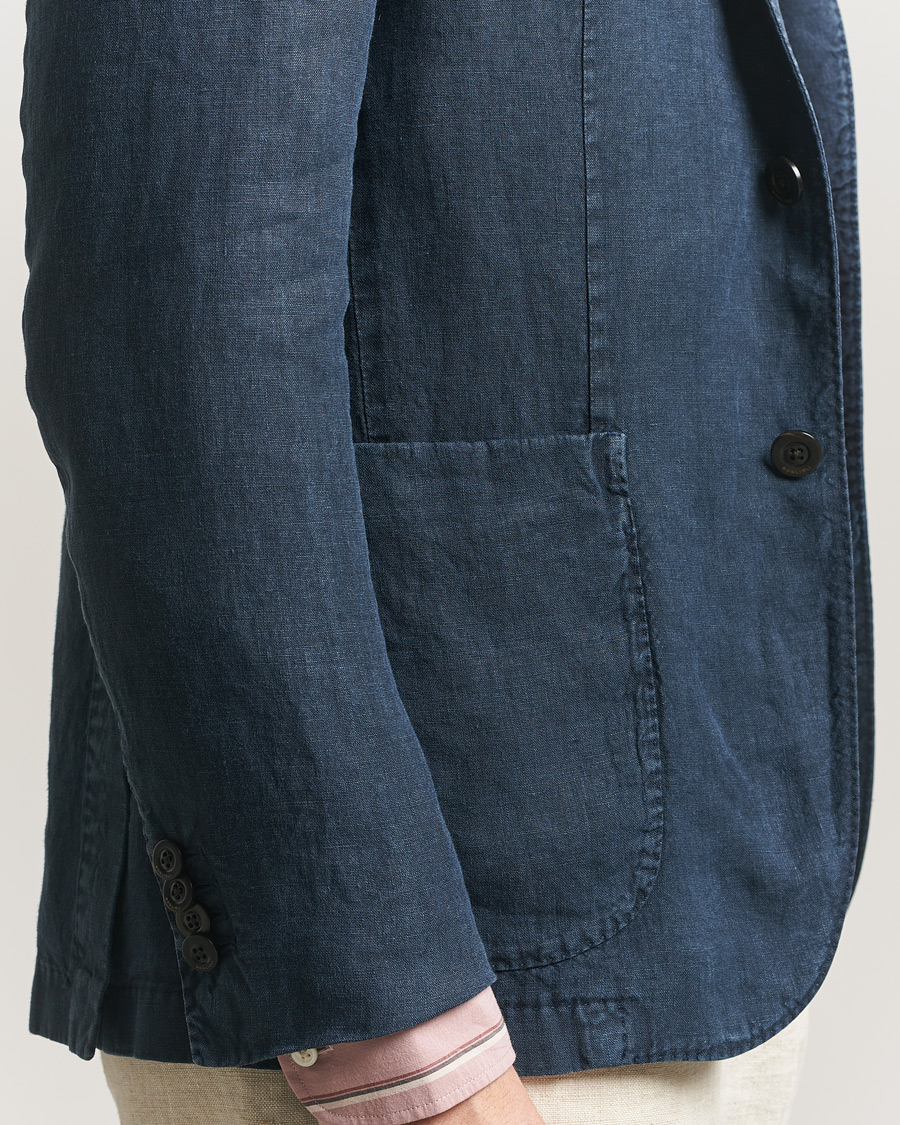 Hombres | Blazers | Boglioli | K Jacket Linen Blazer Navy