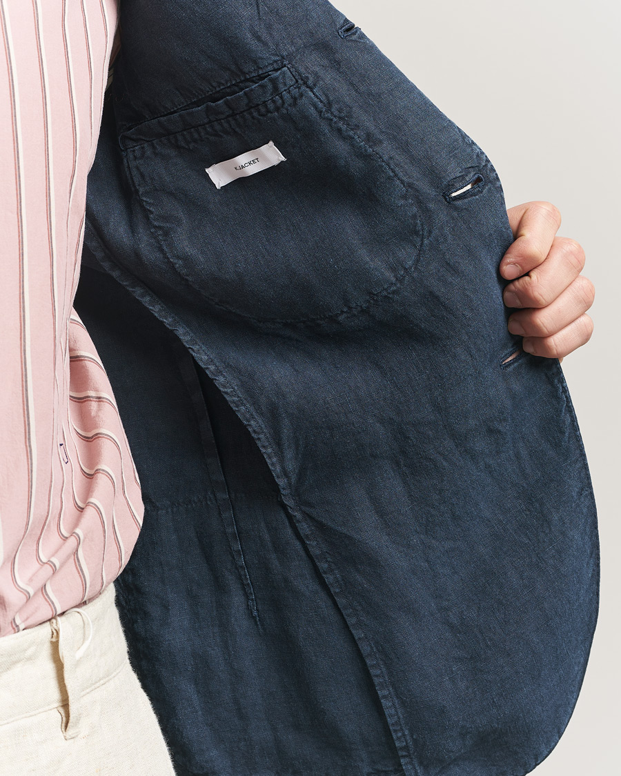 Hombres | Blazers | Boglioli | K Jacket Linen Blazer Navy