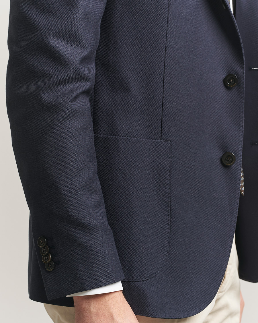 Hombres | Blazers | Boglioli | K Jacket Loro Piana Cotton/Cashmere Blazer Navy