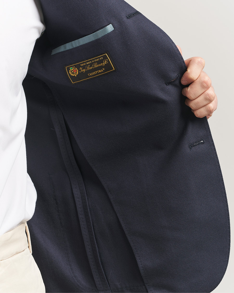 Hombres | Blazers | Boglioli | K Jacket Loro Piana Cotton/Cashmere Blazer Navy