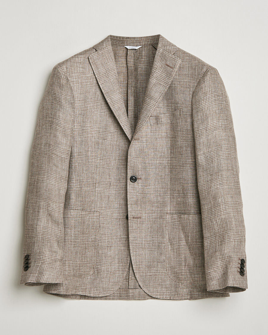 Hombres | Blazers | Boglioli | K Jacket Prince Of Wales Blazer Taupe
