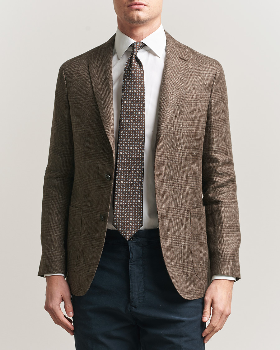 Hombres | Blazers | Boglioli | K Jacket Prince Of Wales Blazer Dark Brown