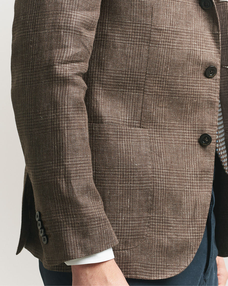 Hombres | Blazers | Boglioli | K Jacket Prince Of Wales Blazer Dark Brown