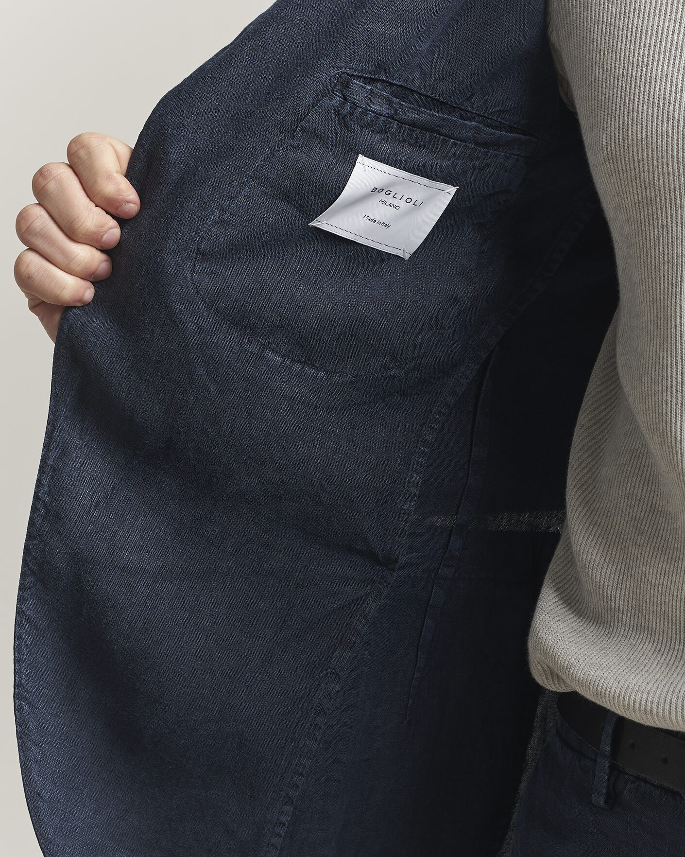 Hombres | Trajes | Boglioli | K Jacket Linen Suit Navy