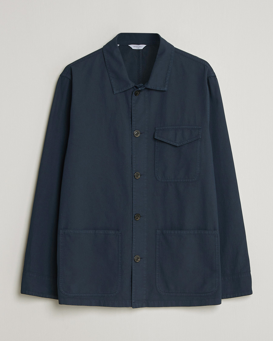 Hombres | Abrigos y chaquetas | Boglioli | Cotton Gabardine Work Jacket Navy