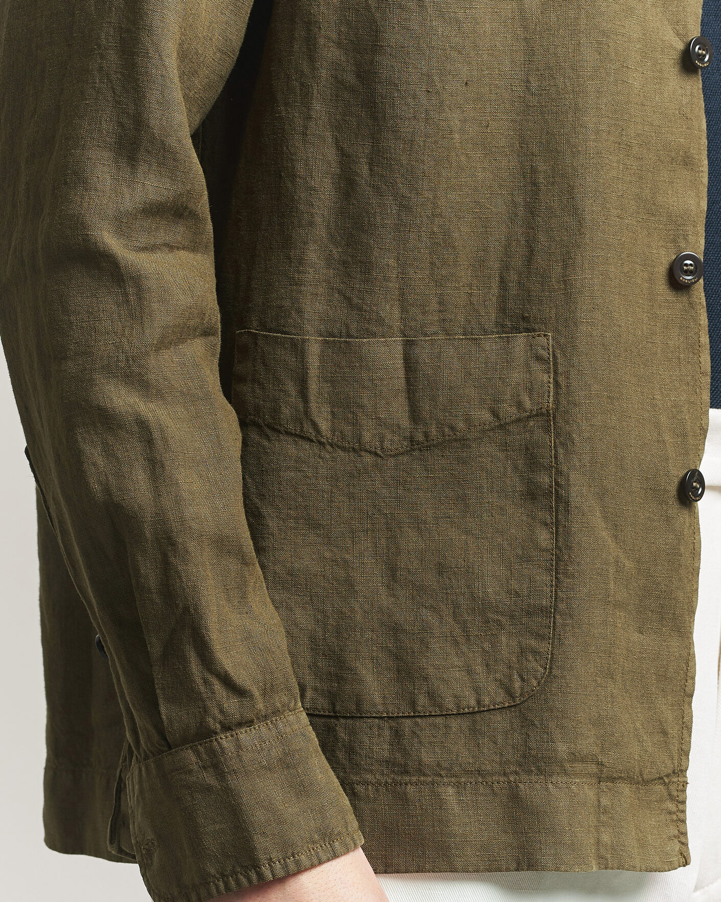 Hombres | Abrigos y chaquetas | Boglioli | Linen Painter Jacket Military